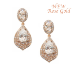 CZ Collection Gatsby Dainty Treasure Earrings - Rose Gold