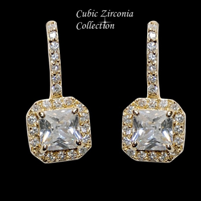 CZ Collection Timeless Beauty Earrings - Gold