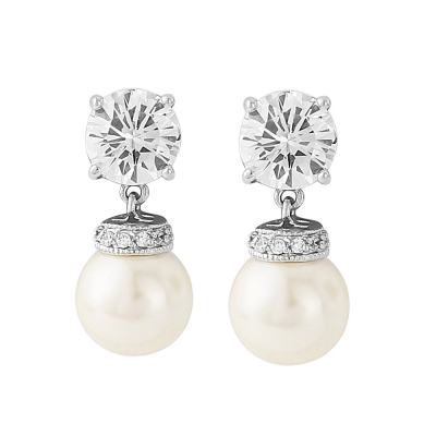 CZ Collection Forever Pearl Earrings