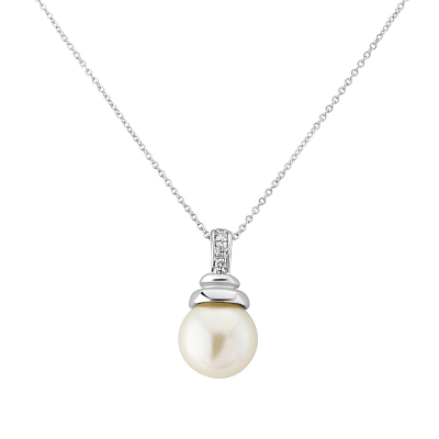 CZ Collection Chic Pearl Necklace - Ivory