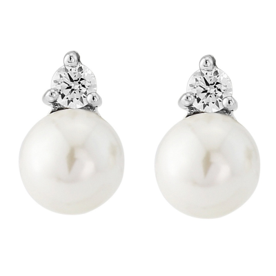 CZ Collection Dainty Pearl Earrings