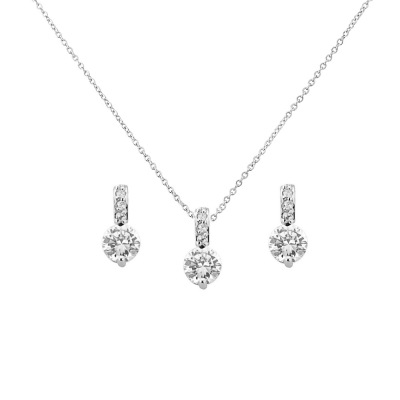 CZ Collection Classic Crystal Necklace Set