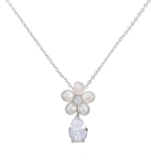 CZ Collection Dainty Pearl Necklace