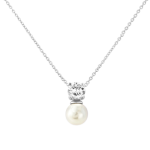 CZ Collection Delicate Pearl Necklace