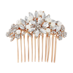 Athena Vintage Pearl Hair Comb - Rose Gold