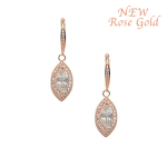 CZ Collection Dainty Crystal Drop Earrings - Rose Gold