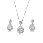 CZ Collection Dazzling Crystal Drop Necklace Set