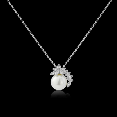 CZ Collection Chic Pearl Necklace