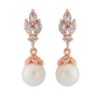 CZ Collection Crystal Gem Earrings - Rose Gold