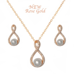 CZ Collection Exquisite Necklace Set - Rose Gold