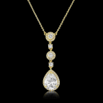 CZ Collection Eternally Crystal Necklace - Gold