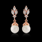 CZ Collection Crystal Gem Earrings - Rose Gold