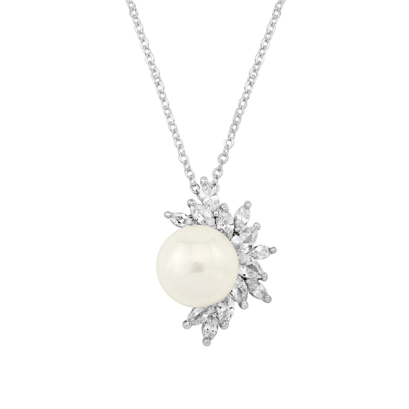 CZ Collection Dazzling Pearl Pendant 1