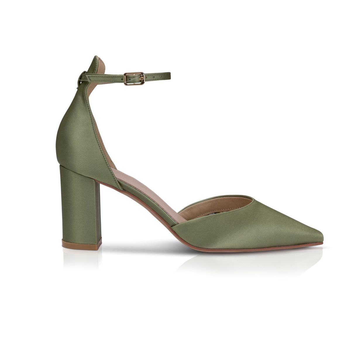 Perfect Bridal Liberty Shoes - Olive Satin 1